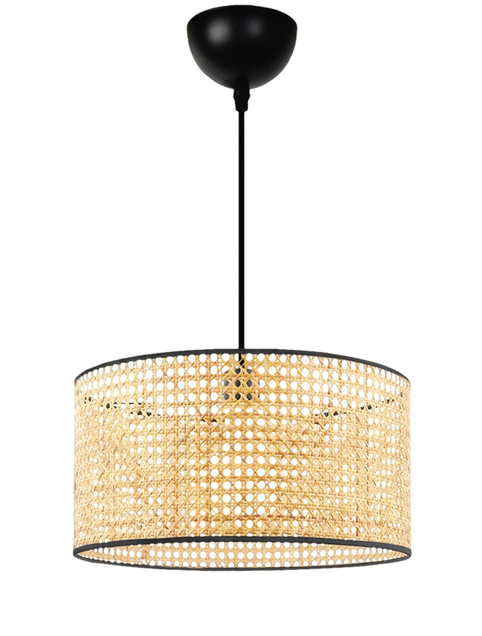 Heronia IK-VIENNA Kremasto Fotistiko Orofis Bamboo/Rattan Monofoto E27 F38x80cm 14-0209